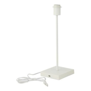 Stona lampa sa USB portom 1xE27/15W/230V bela