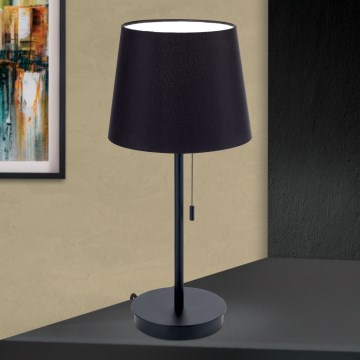 Stona lampa sa USB portom LUDWIG 1xE27/40W/230V 50 cm crna