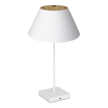Stona lampa sa USB priključkom 1xE27/60W/230V bela