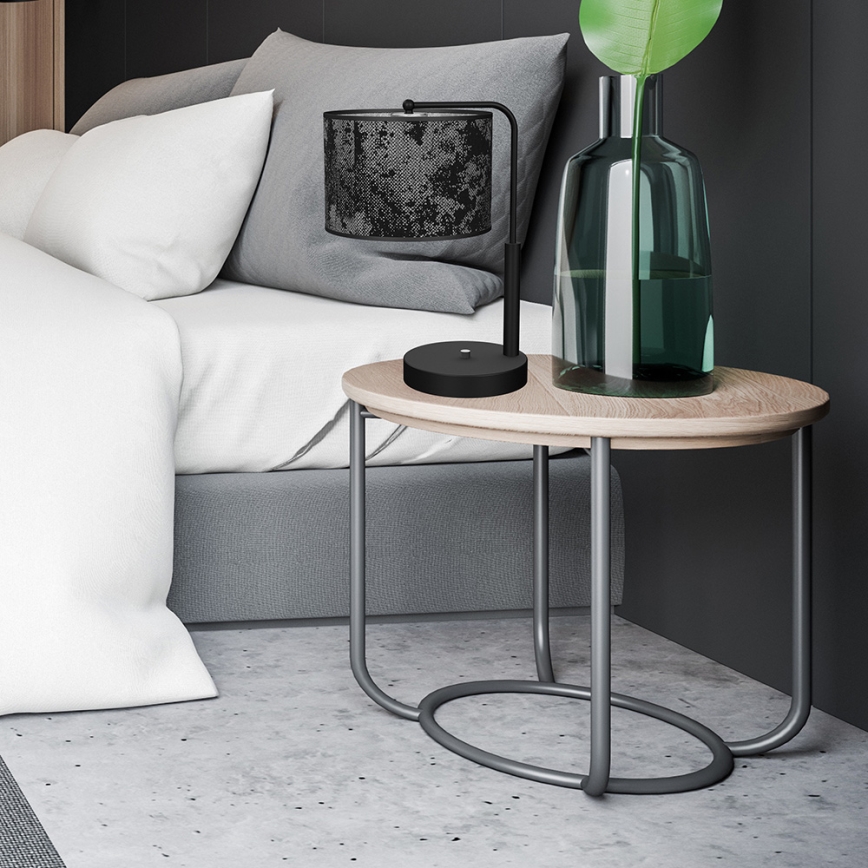 Stona lampa SATINO 1xE27/60W/230V crna/siva