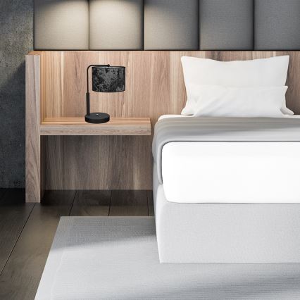 Stona lampa SATINO 1xE27/60W/230V crna/siva