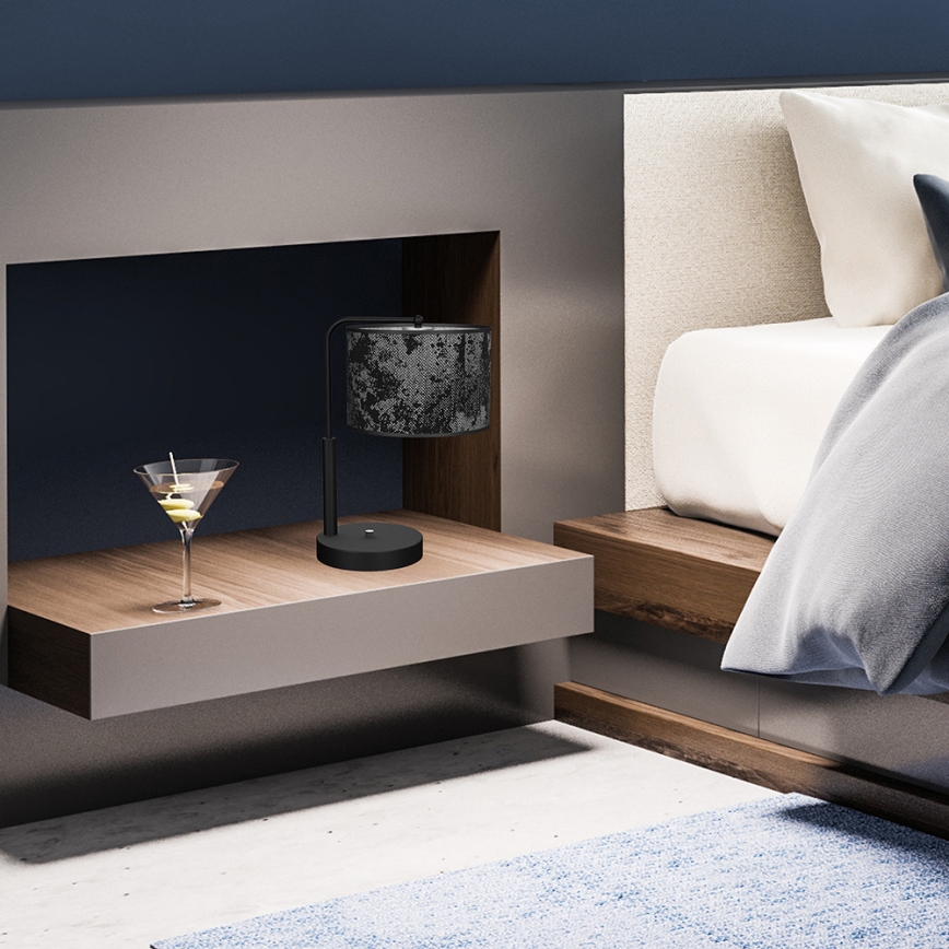 Stona lampa SATINO 1xE27/60W/230V crna/siva