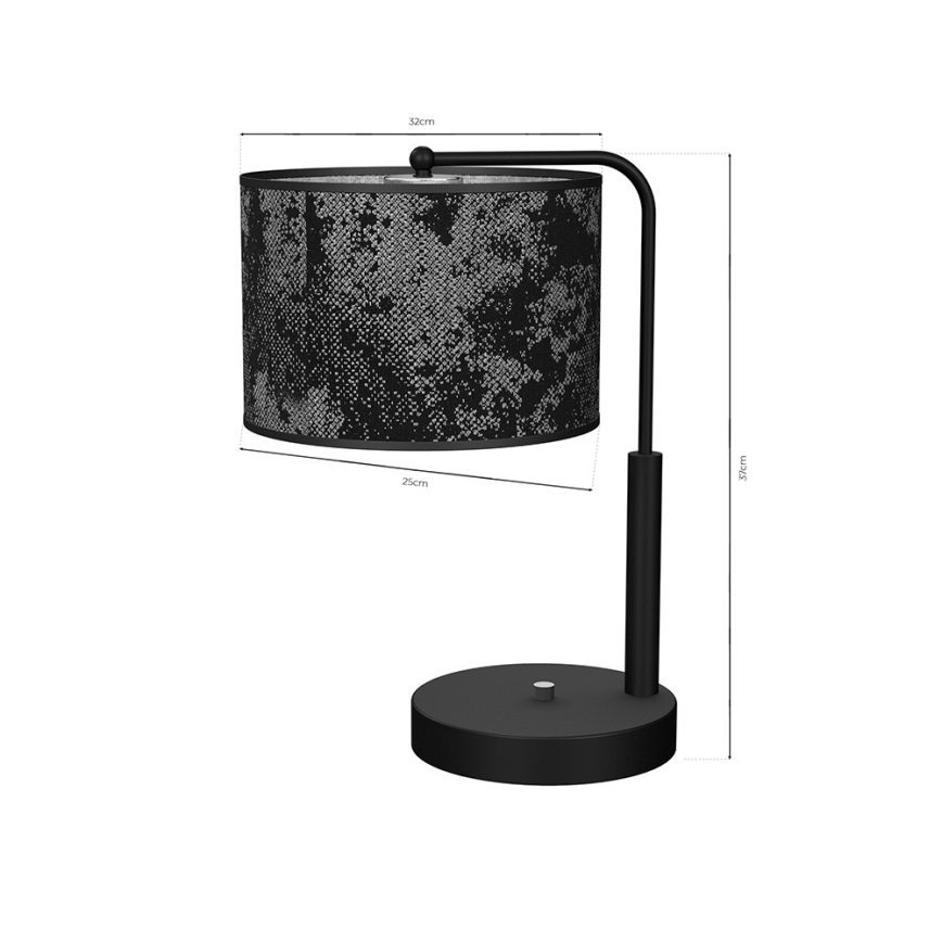 Stona lampa SATINO 1xE27/60W/230V crna/siva