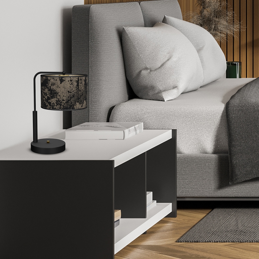 Stona lampa SATINO 1xE27/60W/230V crna/zlatna