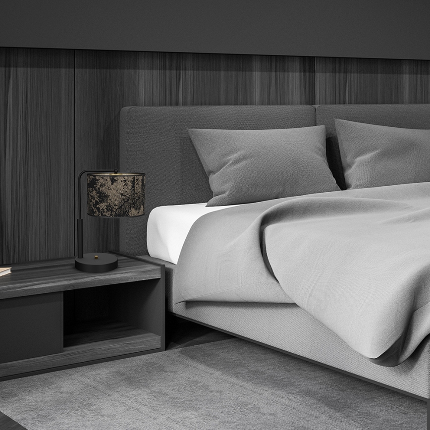 Stona lampa SATINO 1xE27/60W/230V crna/zlatna