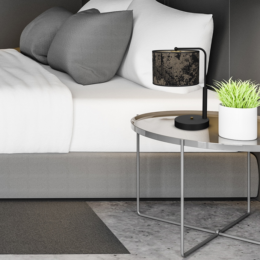 Stona lampa SATINO 1xE27/60W/230V crna/zlatna