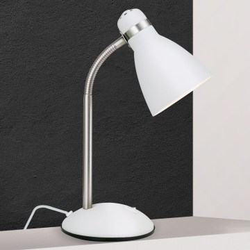 Stona lampa SCHOOL 1xE27/40W/230V bela/matni hrom