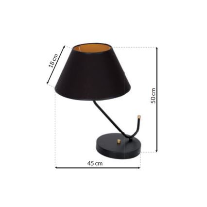 Stona lampa VICTORIA 1xE27/60W/230V crna