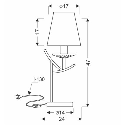 Stona lampa VITORIA 1xE14/40W/230V žuta/mesing