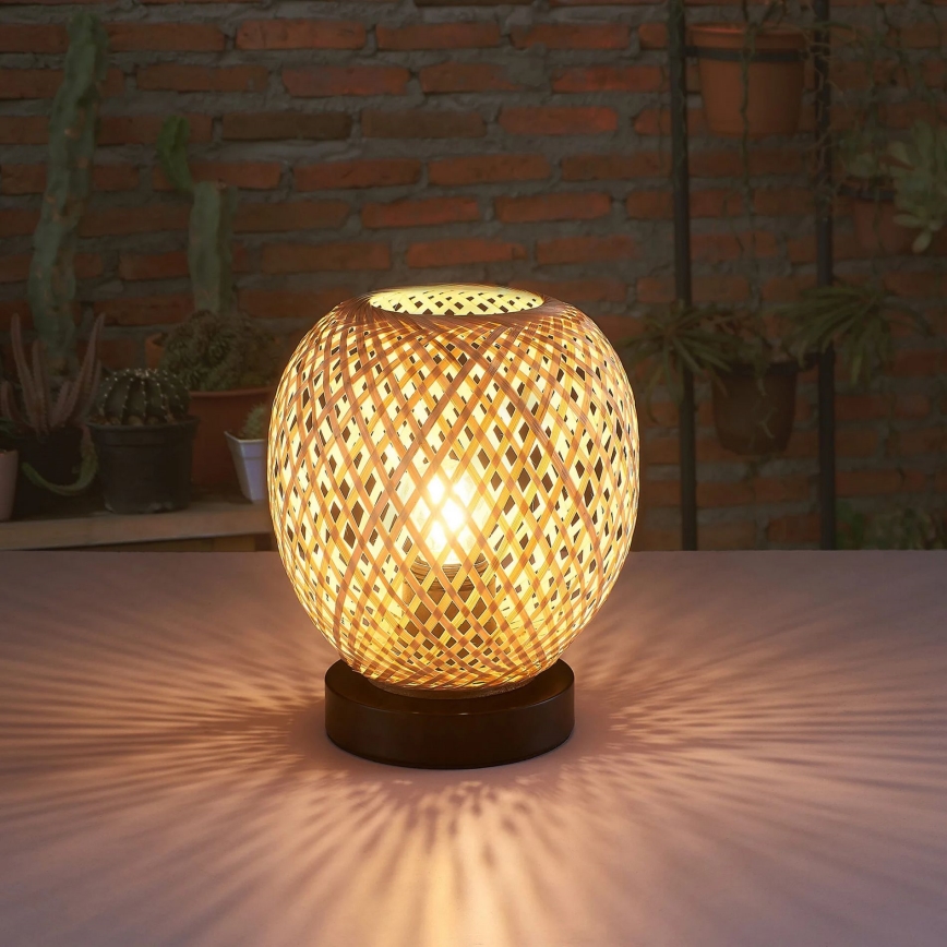 Stona lampa ZANZIBAR 1xE27/20W/230V, prečnik 18 cm, bambus