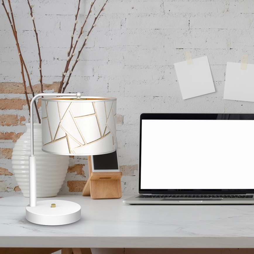 Stona lampa ZIGGY 1xE27/60W/230V bela/zlatna