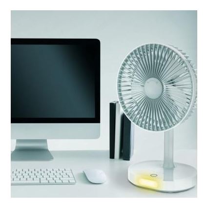 Stoni punjivi ventilator sa LED lampom 3000mA/3,7V USB-C