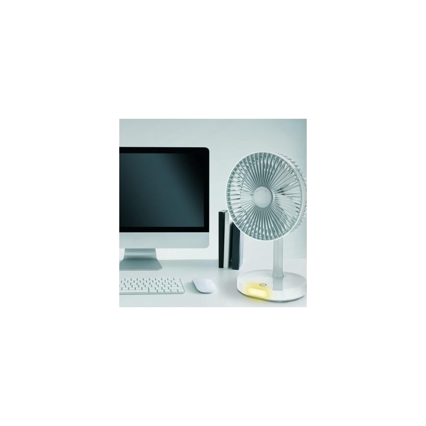 Stoni punjivi ventilator sa LED lampom 3000mA/3,7V USB-C