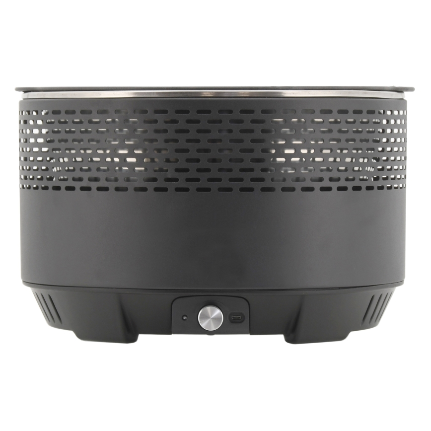 Stoni roštilj na drveni ugalj 4xAA/USB crni