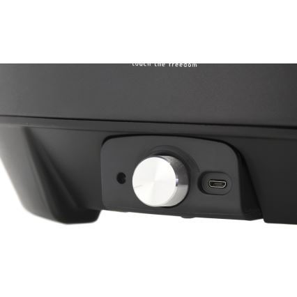 Stoni roštilj na drveni ugalj 4xAA/USB crni