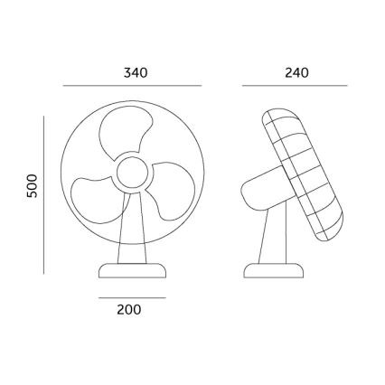 Stoni ventilator VIENTO 40W/230V u crnoj boji