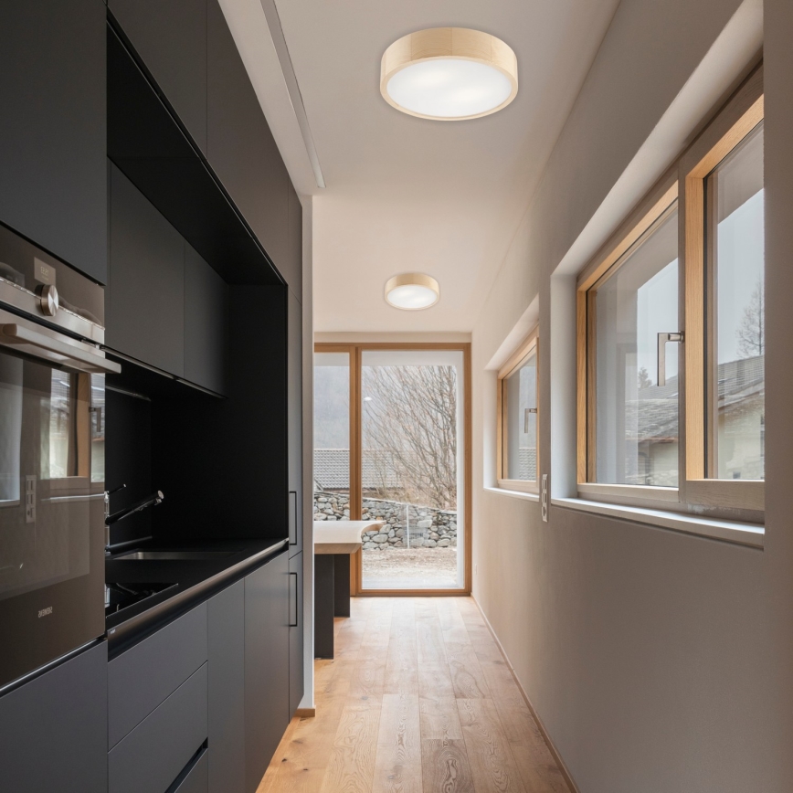 Stropna lampa NATURAL 2xE27/60W/230V prečnik 37 cm borovina