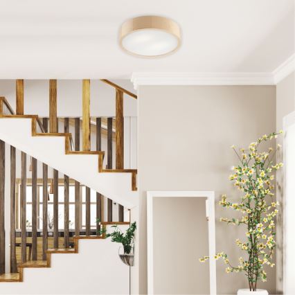 Stropna lampa NATURAL 2xE27/60W/230V prečnik 37 cm borovina