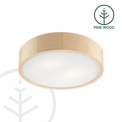 Stropna lampa NATURAL 2xE27/60W/230V prečnik 37 cm borovina