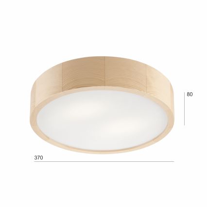 Stropna lampa NATURAL 2xE27/60W/230V prečnik 37 cm borovina