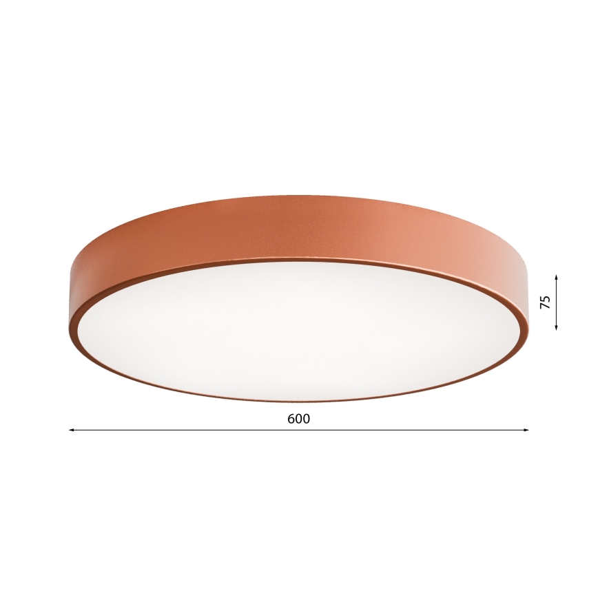 Stropna svetiljka CLEO sa senzorom pokreta i sumraka, 5xE27/24W/230V, Ø 60 cm, bakrena