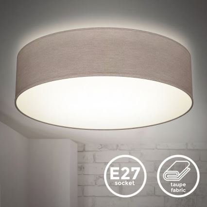 Stropna svetiljka 2xE27/40W/230V prečnika 38 cm, bež