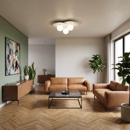 Stropna svetiljka FLAT 3xE27/15W/230V 55x60 cm bela