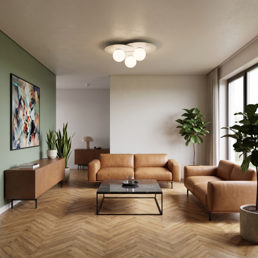 Stropna svetiljka FLAT 3xE27/15W/230V 55x60 cm bela