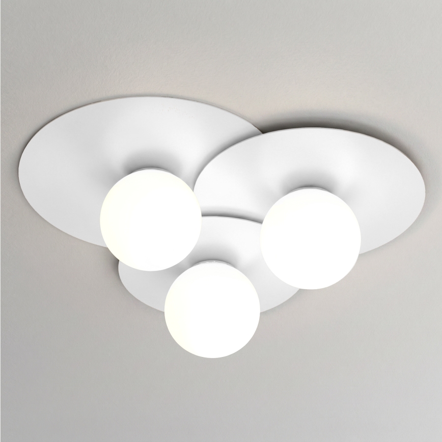 Stropna svetiljka FLAT 3xE27/15W/230V 55x60 cm bela