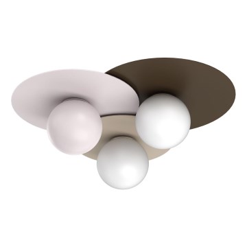 Stropna svetiljka FLAT 3xE27/15W/230V 55x60 cm bež/krem/bordo