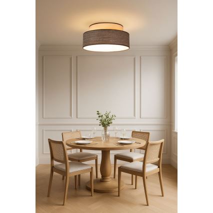 Stropna svetiljka GRACE 1xE27/60W/230V prečnika 40 cm krem/smeđa