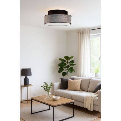 Stropna svetiljka GRACE 1xE27/60W/230V Ø 40 cm crna/siva