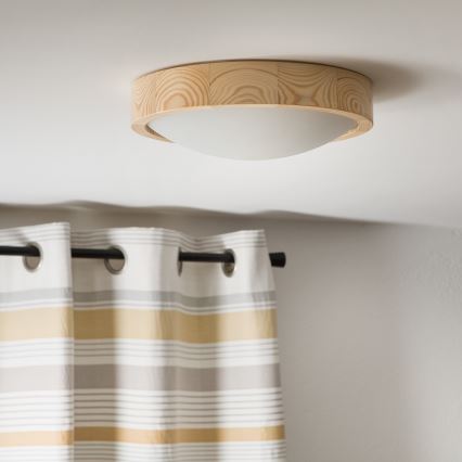 Stropna svetiljka NATURAL SLIM 1xE27/60W/230V prečnik 27 cm borovina