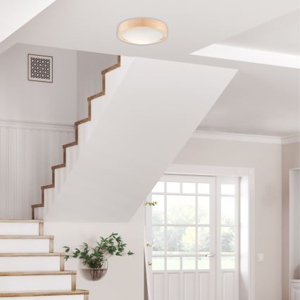 Stropna svetiljka NATURAL SLIM 1xE27/60W/230V prečnik 27 cm borovina