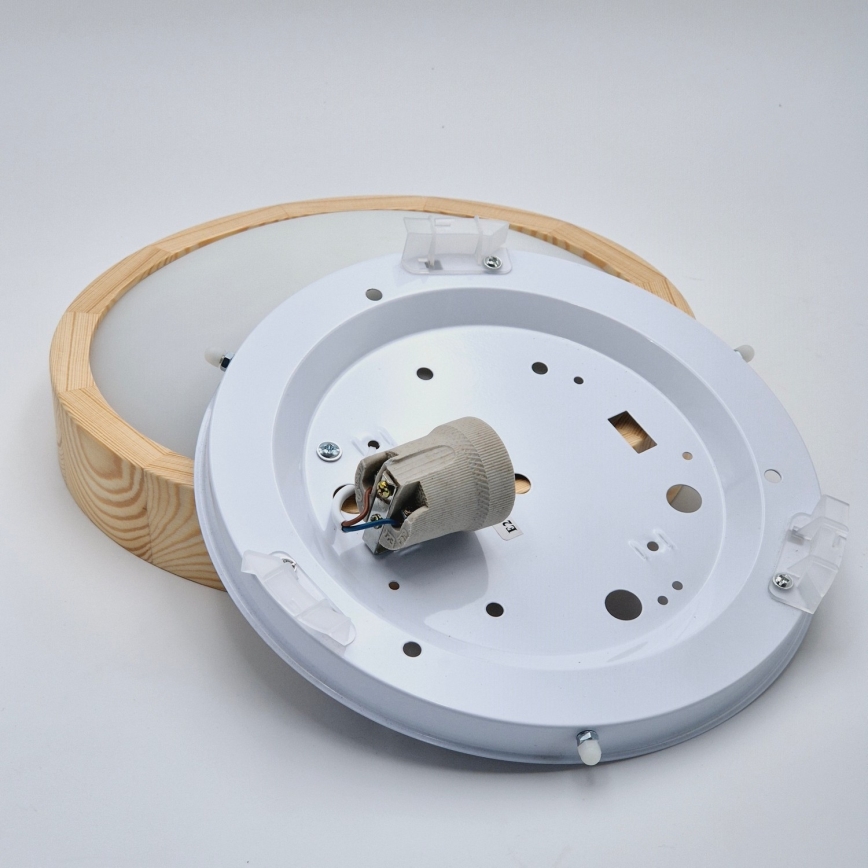 Stropna svetiljka NATURAL SLIM 1xE27/60W/230V prečnik 27 cm borovina