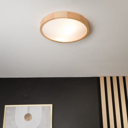 Stropna svetiljka NATURAL SLIM 2xE27/60W/230V, prečnika 37 cm, u dekoru borovine