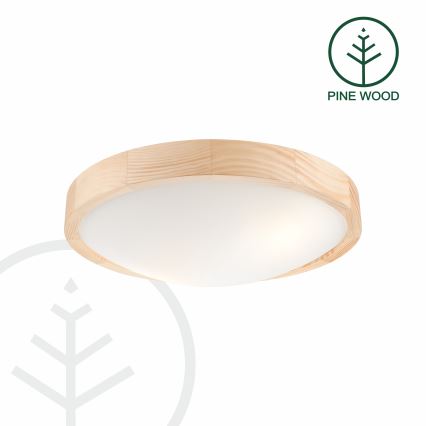 Stropna svetiljka NATURAL SLIM 2xE27/60W/230V, prečnika 37 cm, u dekoru borovine