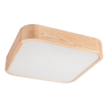 Stropna svetiljka NATURAL SQUARE 4xE27/15W/230V 45x45 cm borovina