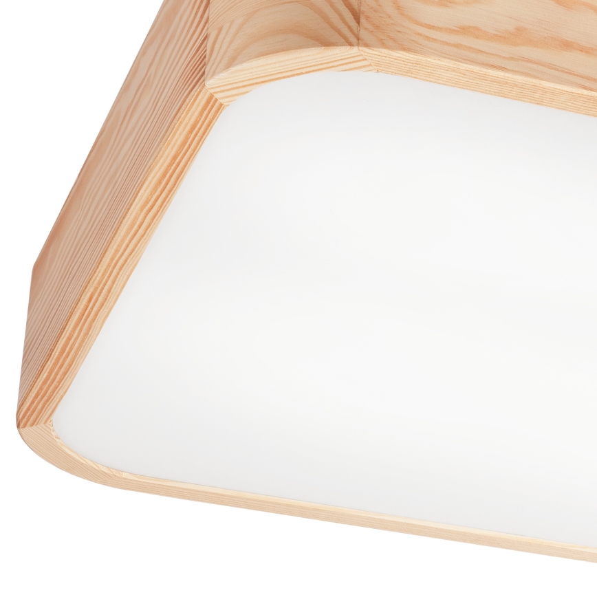Stropna svetiljka NATURAL SQUARE 4xE27/15W/230V 45x45 cm borovina