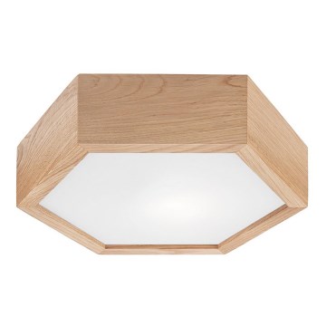 Stropna svetiljka OAK HEX 1xE27/60W/230V prečnik 32 cm hrast