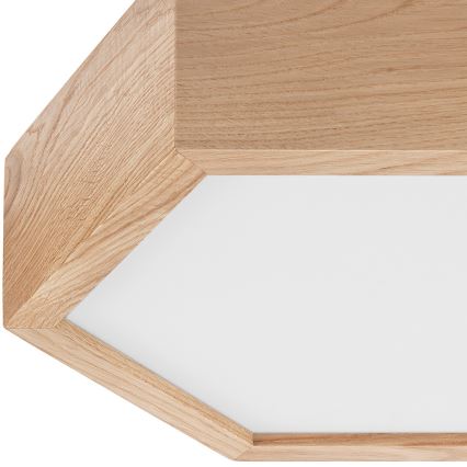 Stropna svetiljka OAK HEX 1xE27/60W/230V prečnik 32 cm hrast