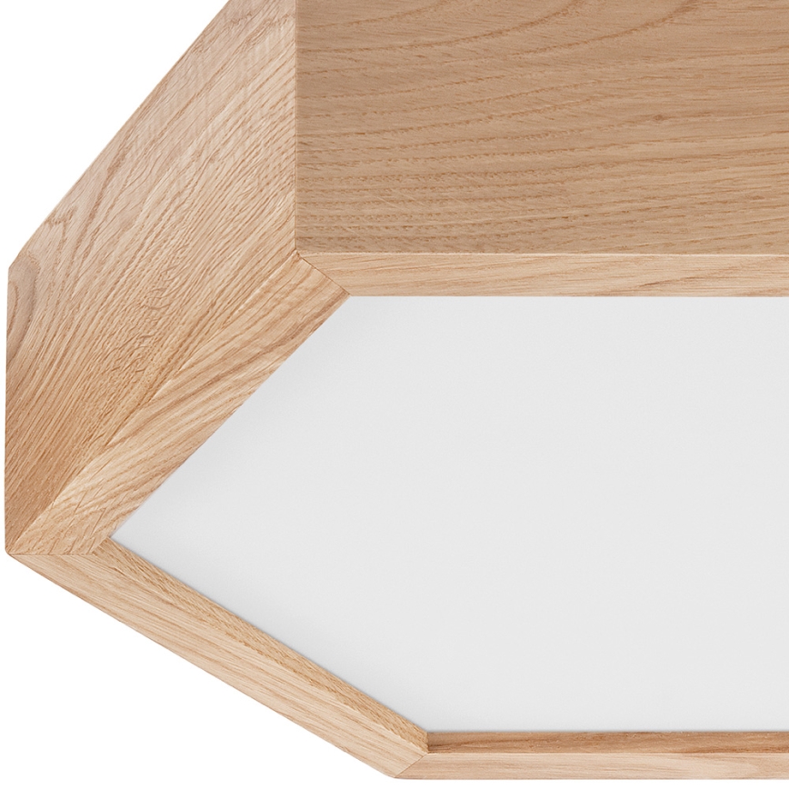 Stropna svetiljka OAK HEX 1xE27/60W/230V prečnik 32 cm hrast
