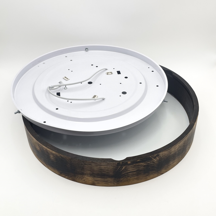 Stropna svetiljka OAK SMOKY 3xE27/15W/230V, prečnik 47,5 cm, hrast/tamno braon