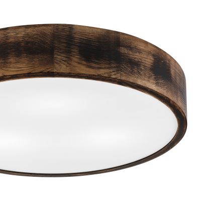 Stropna svetiljka OAK SMOKY 3xE27/15W/230V, prečnik 47,5 cm, hrast/tamno braon