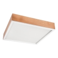 Stropna svetiljka OAK SQUARE 4xE27/15W/230V 48x48 cm hrast/bela