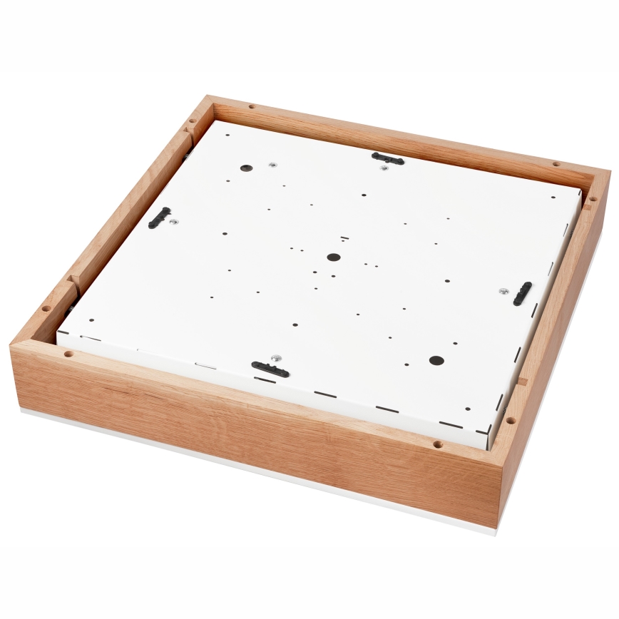 Stropna svetiljka OAK SQUARE 4xE27/15W/230V 48x48 cm hrast/bela