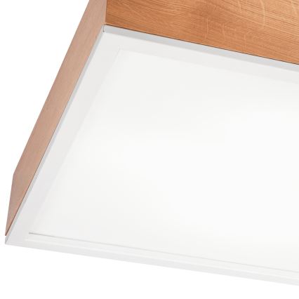 Stropna svetiljka OAK SQUARE 4xE27/15W/230V 48x48 cm hrast/bela