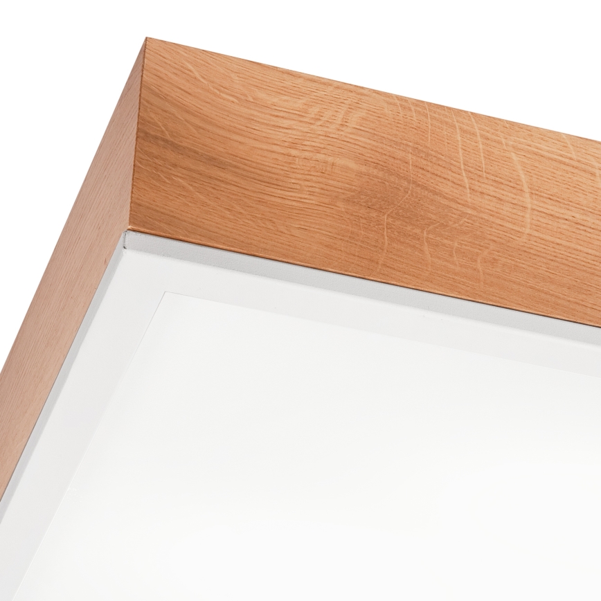 Stropna svetiljka OAK SQUARE 4xE27/15W/230V 48x48 cm hrast/bela