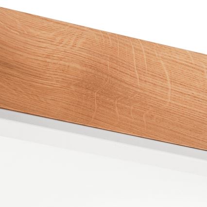 Stropna svetiljka OAK SQUARE 4xE27/15W/230V 48x48 cm hrast/bela