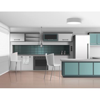 Stropna svetiljka za kupatilo CLEO 3xE27/24W/230V, prečnik 40 cm, siva, IP54